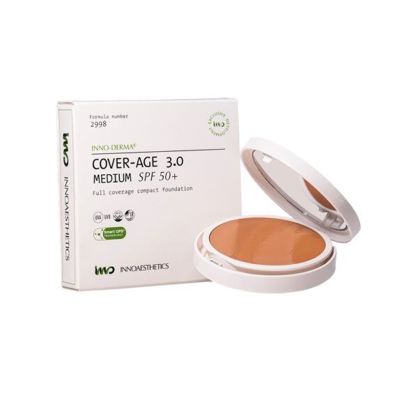 Стійка компактна тональна основа з матуючим покриттям Epigen Cover-Age 3.0 Medium SPF 50+